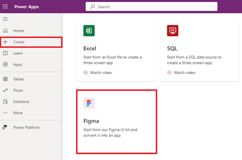 Create apps from Figma in Power Apps