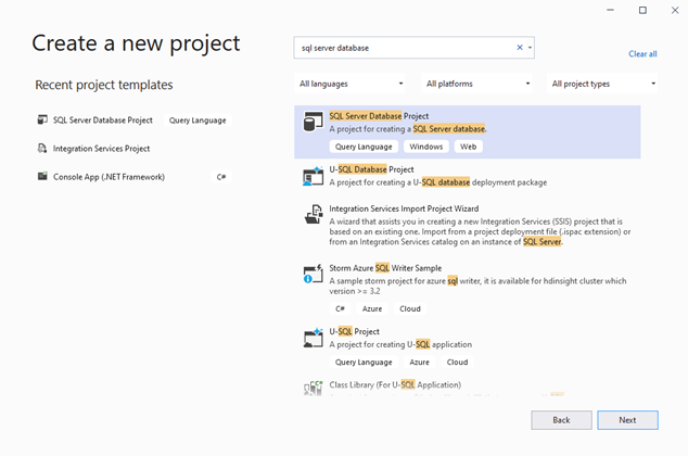 SQL Schema Compare In Visual Studio