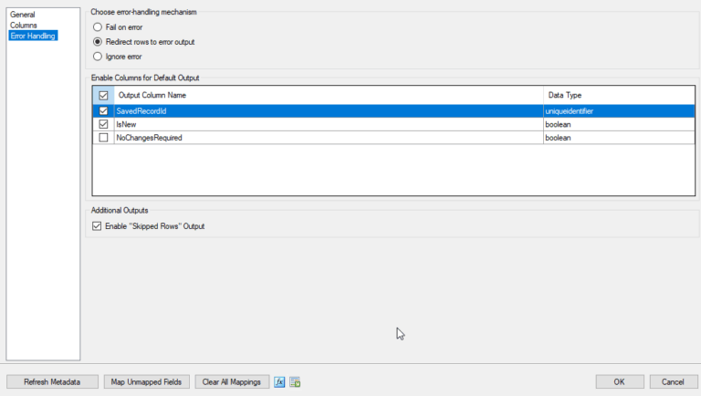SSIS Error Handling in Destination Components: When to Fail, Redirect ...