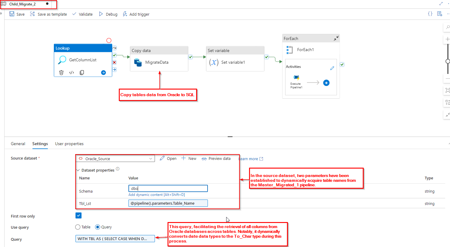 Dynamically change the data type of Oracle Db and Migrate the data from ...