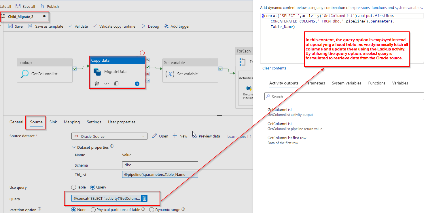 Dynamically change the data type of Oracle Db and Migrate the data from ...