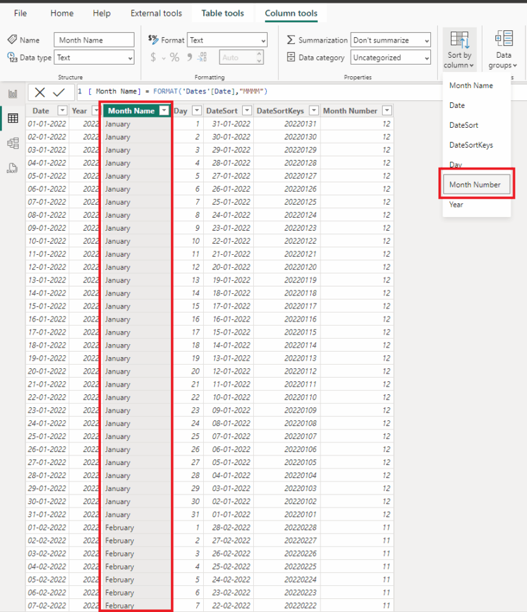 Sorting Date & Month Column by Descending in Power bi Matrix Visual ...